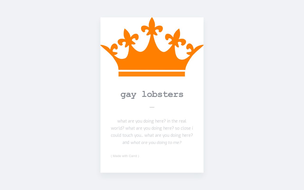 Carrd profile picture for @lobsters